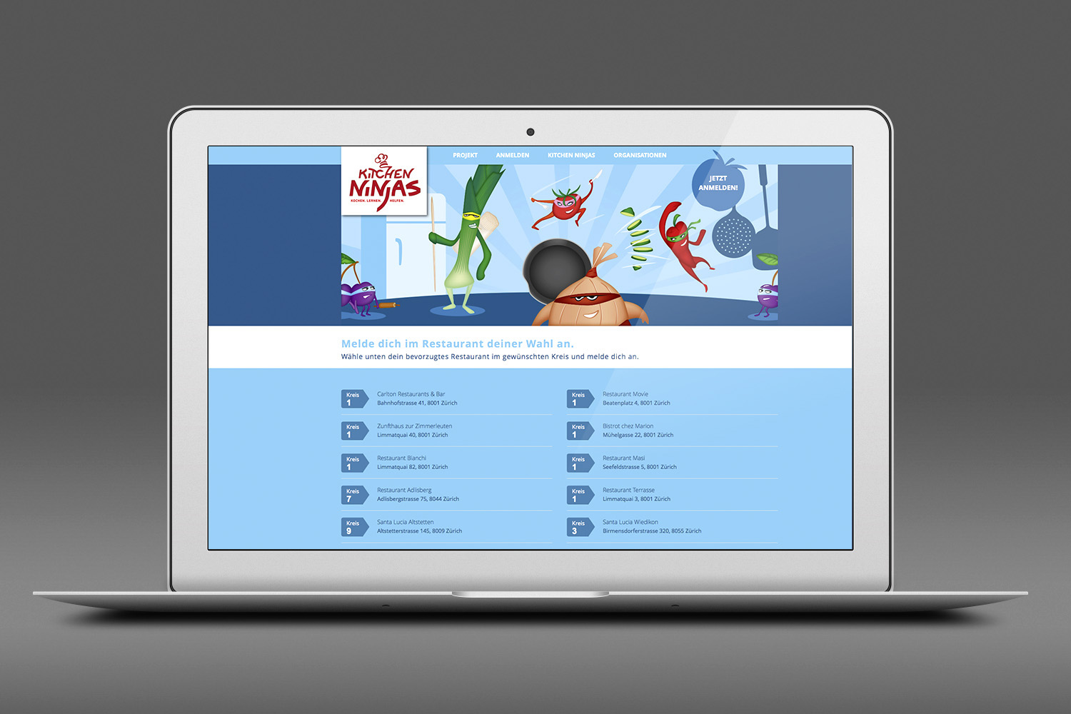 «Kitchen Ninjas» Webauftritt