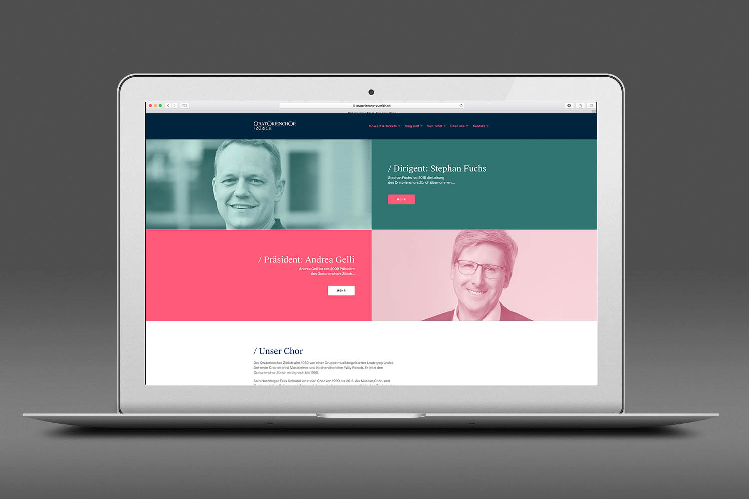 Oratorienchor Zürich Webauftritt
