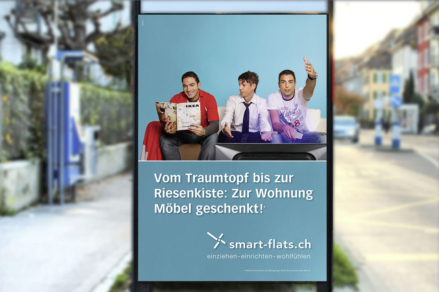Sujets Einrichten, Inserate, Plakate, Smartflats Immobilienvermarktung Webermühle